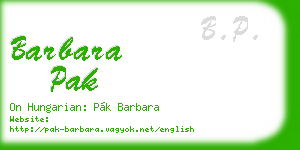 barbara pak business card